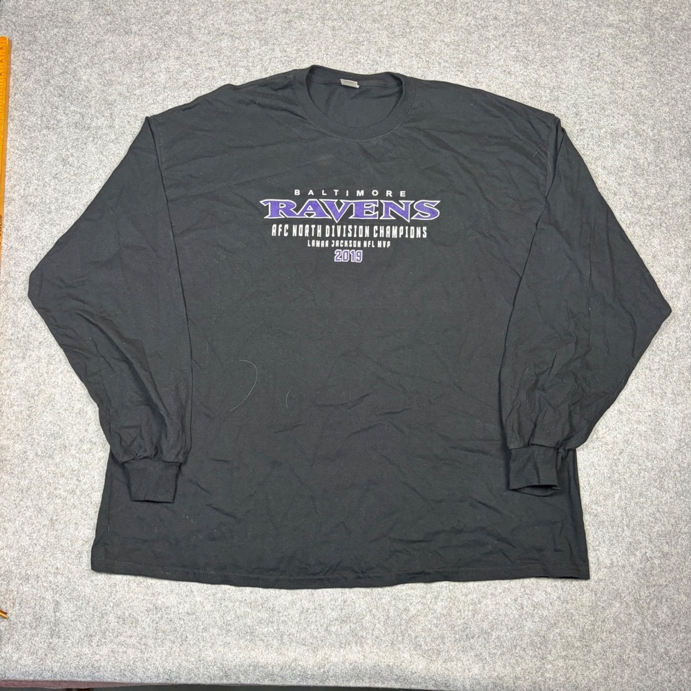 Baltimore Ravens 2019 AFC North Champions Lamar Jackson MVP Long Sleeve Shirt XL